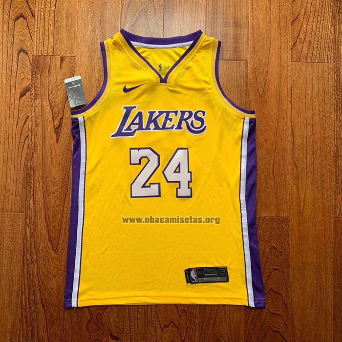 Camiseta Los Angeles Lakers Kobe Bryant NO 24 Icon 2017-18 Amarillo